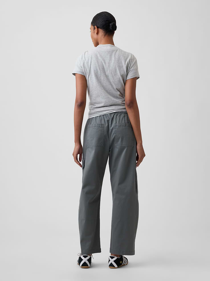 Image number 4 showing, Mid Rise Pull-On Barrel Khakis