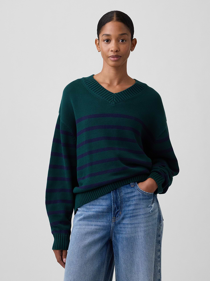 Image number 1 showing, Oversized V-Neck Sweater