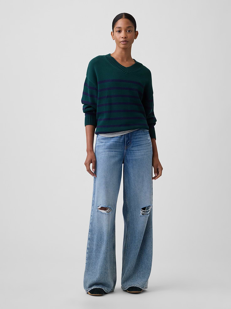 Image number 3 showing, Oversized V-Neck Sweater