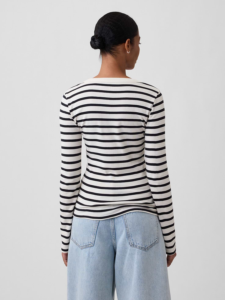 Image number 2 showing, Modern Ribbed V-Neck T-Shirt