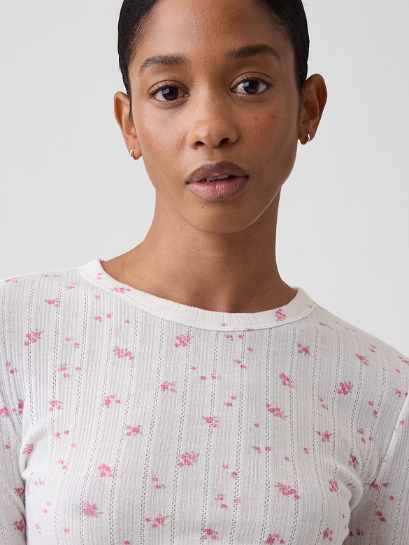 Essential Ribbed Pointelle T-Shirt