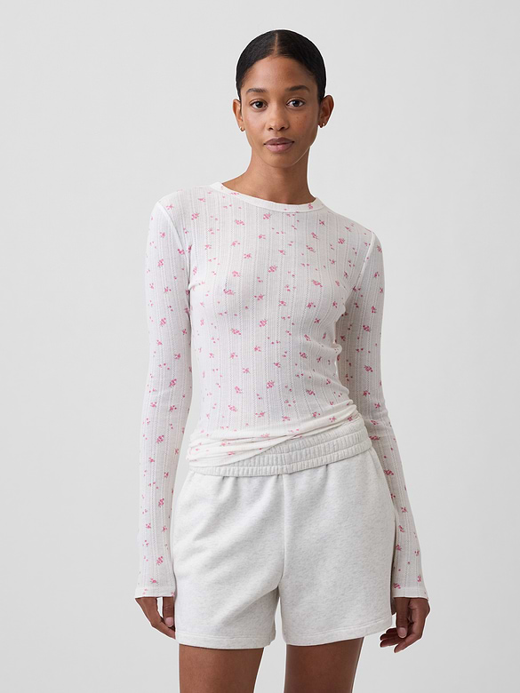 Essential Ribbed Pointelle T-Shirt