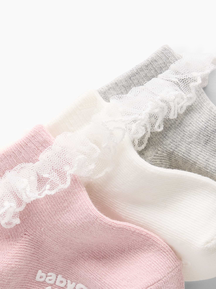 Image number 2 showing, Baby & Toddler Lace Ruffle Socks (3-Pack)