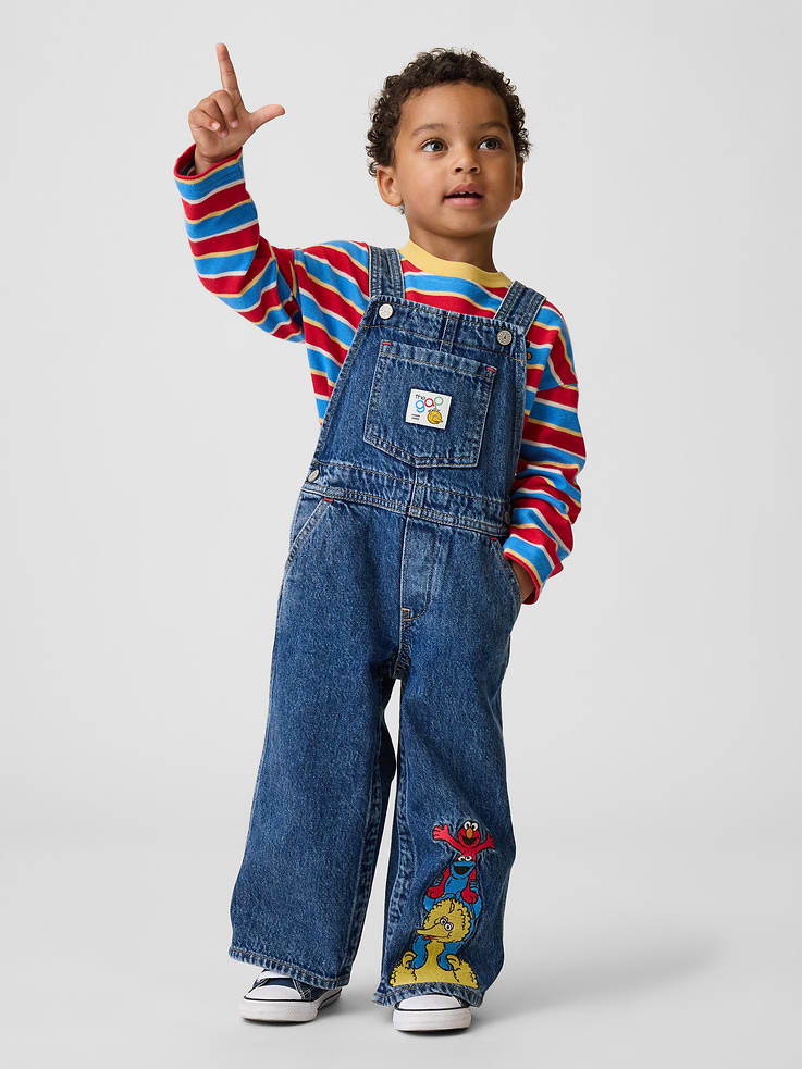 L'image numéro 2 présente Salopette en denim Sesame Street pour Bébé et Tout-petit