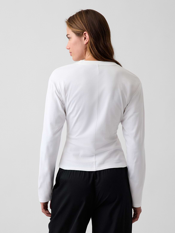Knit Fitted-Waist T-Shirt