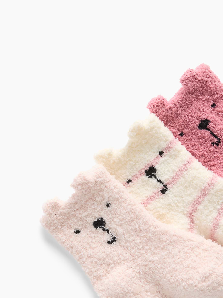Image 2 de 2, Chaussettes douillettes à motif d’ourson pour Bébé (3 paires)