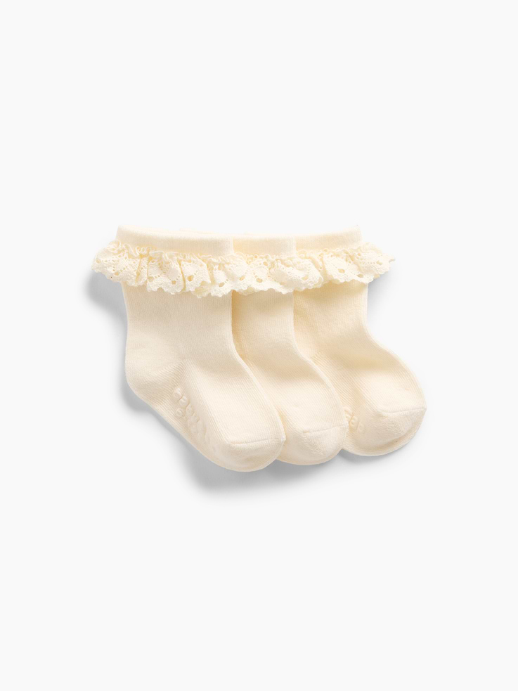 Image number 1 showing, Baby Lace-Trim Socks (3-Pack)