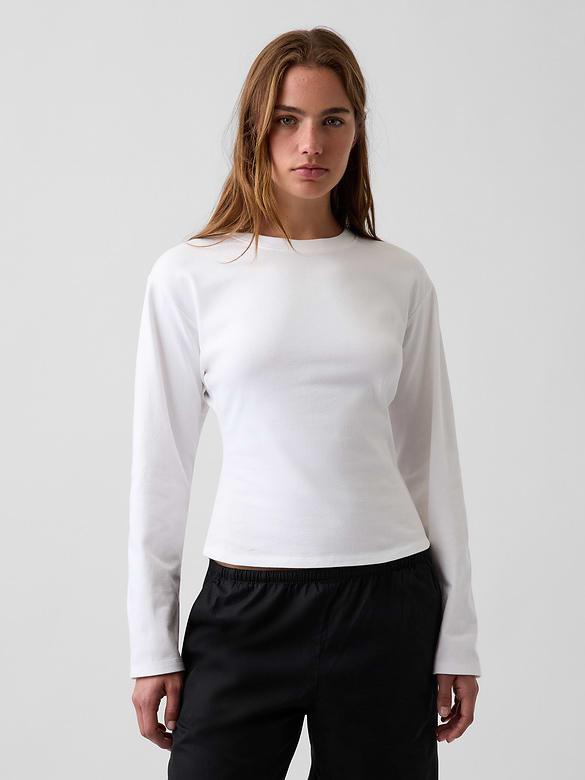 Knit Fitted-Waist T-Shirt