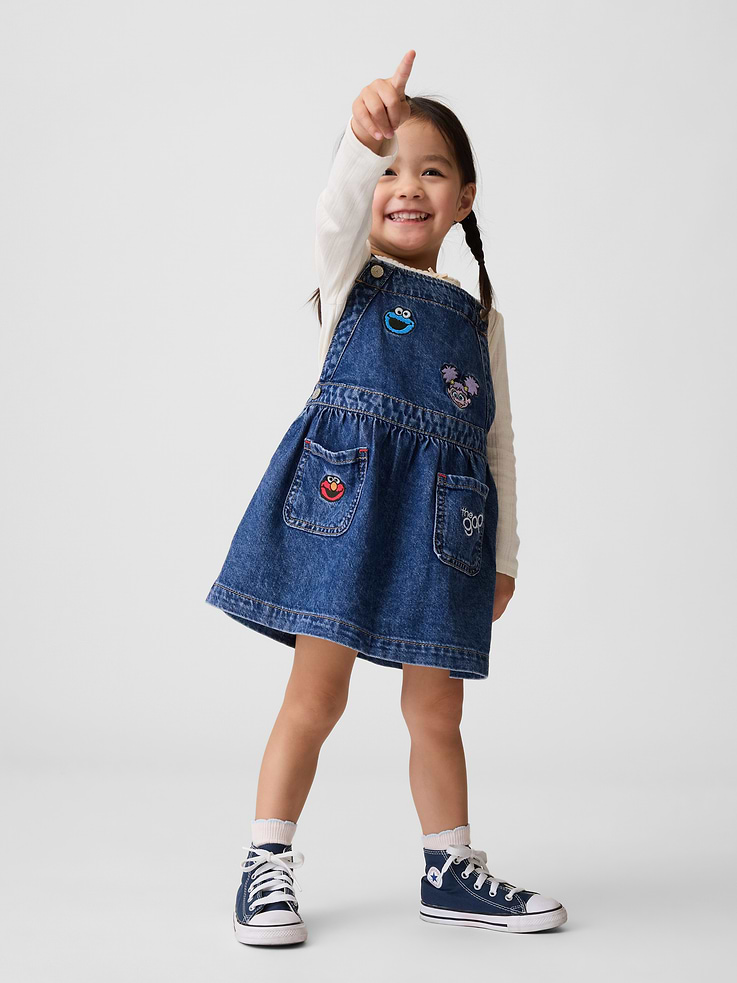 Image number 1 showing, Baby & Toddler Sesame Street Denim Skirtall