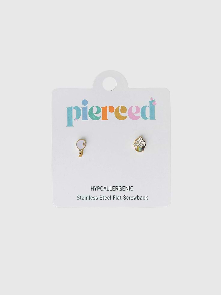 Image 1 of 3, High-quality earrings made for girls with sensitive ears, perfect for everyday adventures., Featuring a flat screw-back design for comfort and safety, these hypoallergenic studs are ideal for all ages, from babies to adults., Crafted from waterproof and tarnish-resistant materials, they provide lasting shine and gentle wear you can trust.