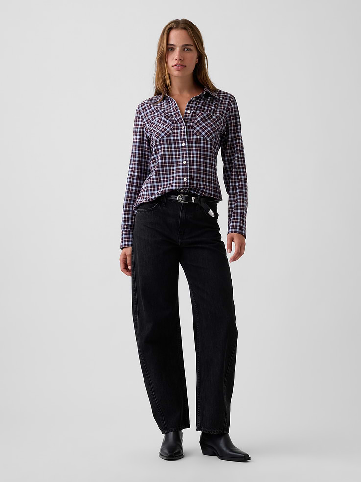 L'image numéro 2 présente Chemise western à carreaux