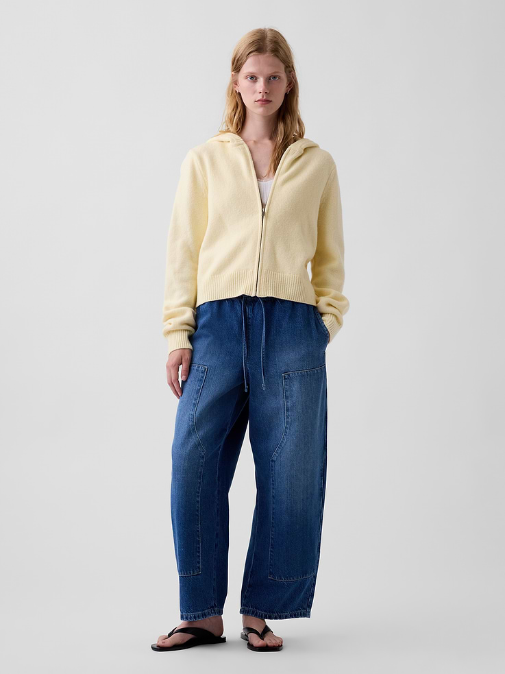 Image number 1 showing, High Rise UltraSoft Easy Barrel Jeans