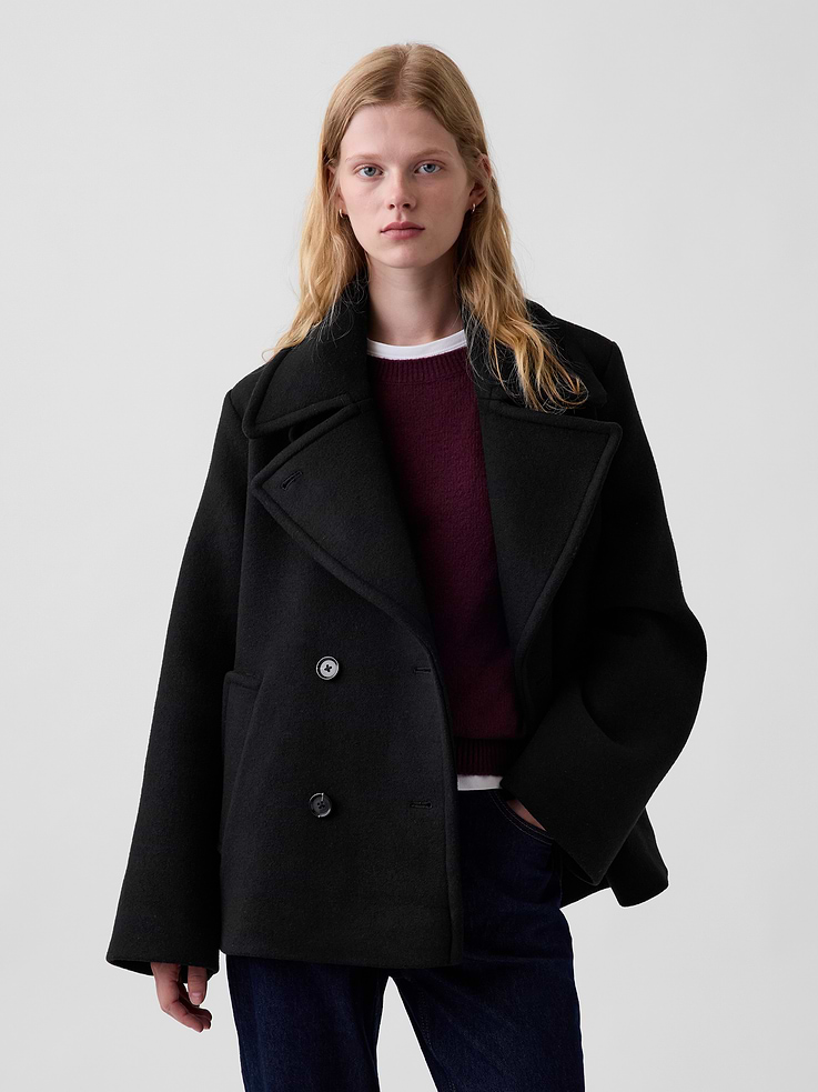 Image number 1 showing, Wool-Blend Peacoat