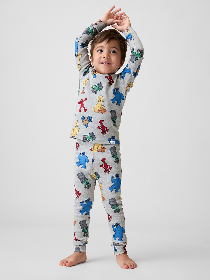 L'image numéro 1 présente Pyjama en coton biologique brossé Sesame Street pour Bébé et Tout-petit