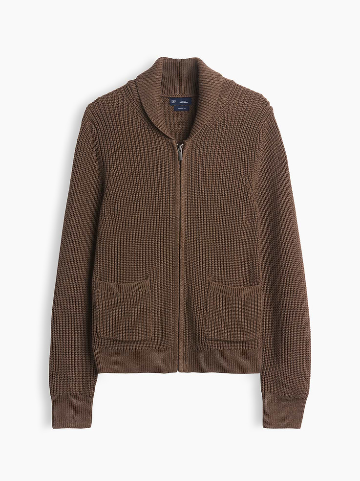 Image number 5 showing, 100% Cotton Zip Sweater Cardigan