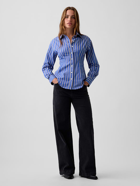 Organic Cotton Poplin Fitted Shirt