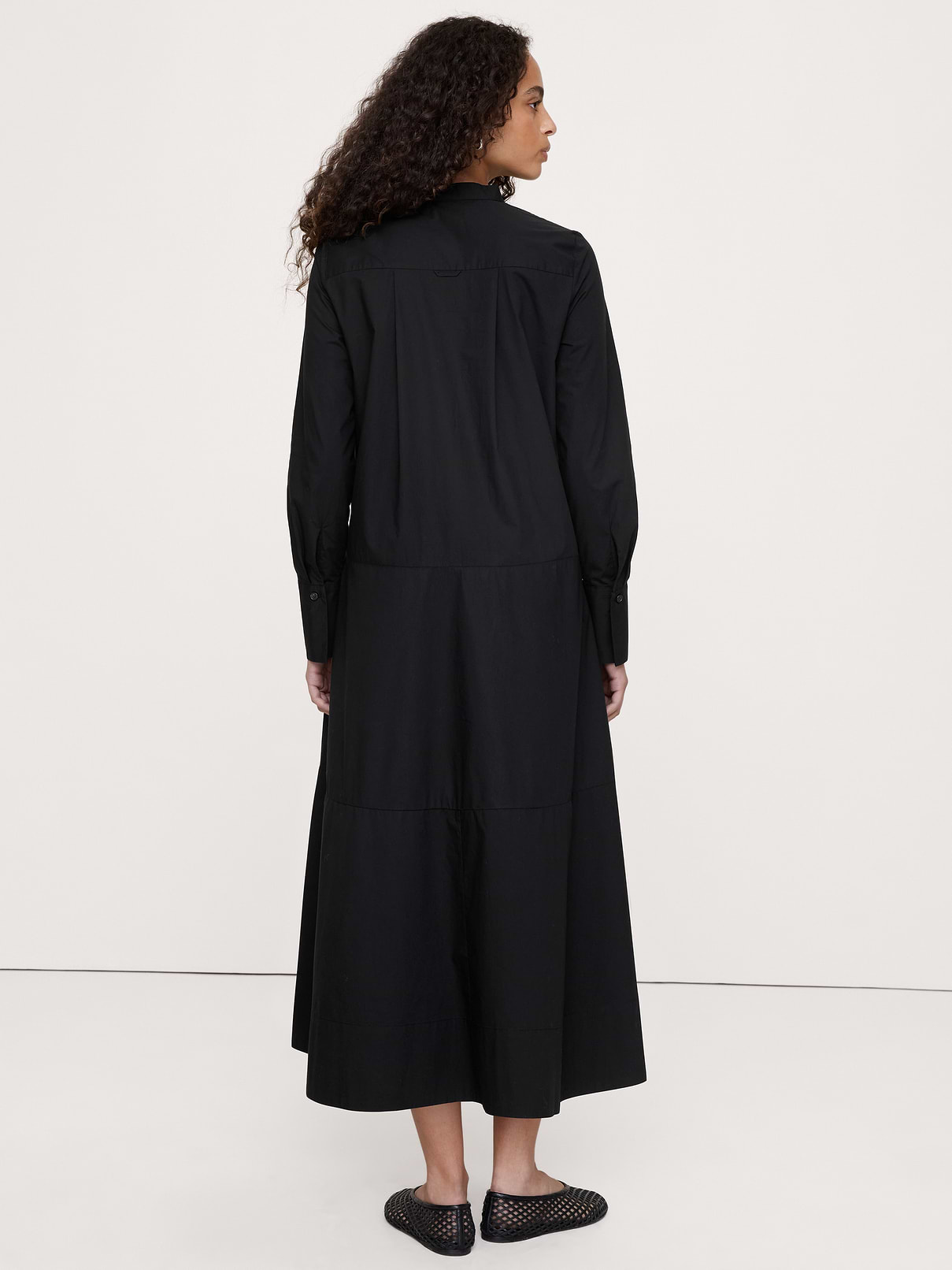 Image 8 of 8, Cotton Trapeze Shirt Dress