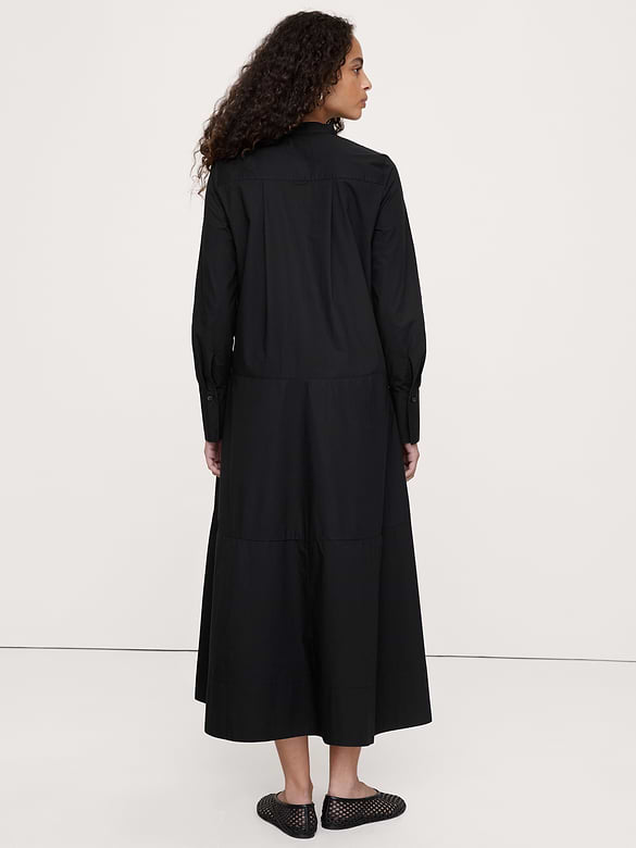 Robe-chemisier trapèze en coton