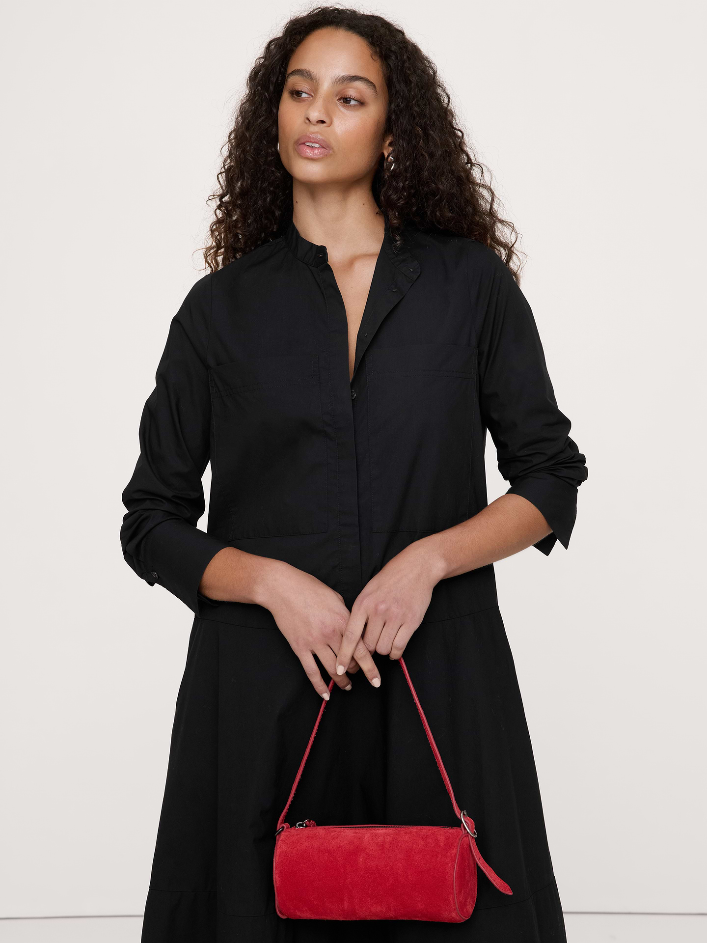 Image number 7 showing, Cotton Trapeze Shirt Dress