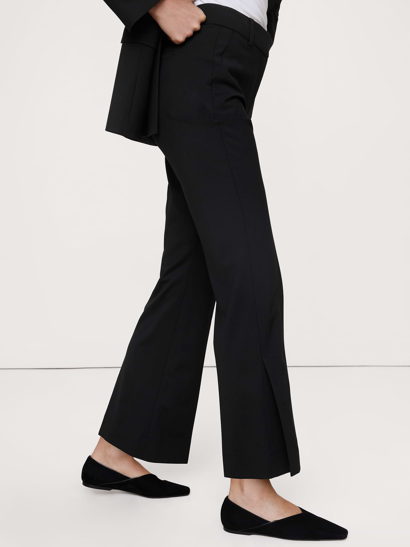 Image number 4 showing, High-Rise Flare Italian Lightweight Wool Pant