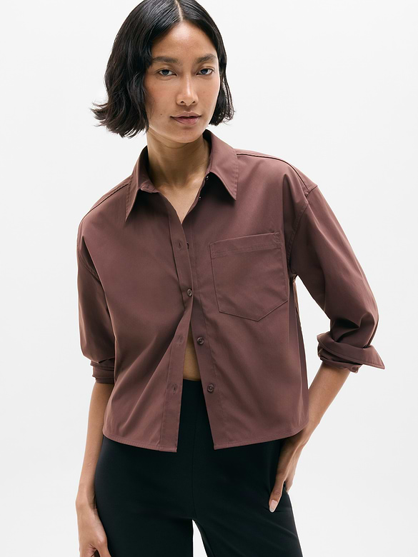 Midday Cropped Poplin Shirt