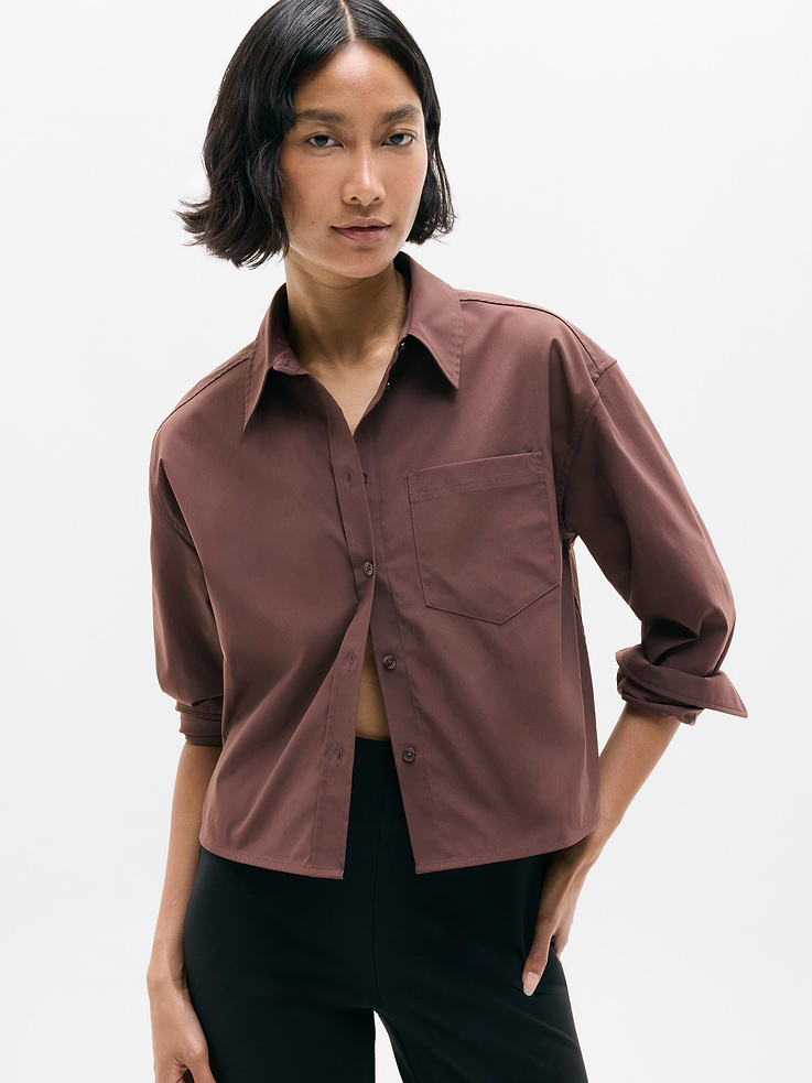 Image number 1 showing, Midday Cropped Poplin Shirt