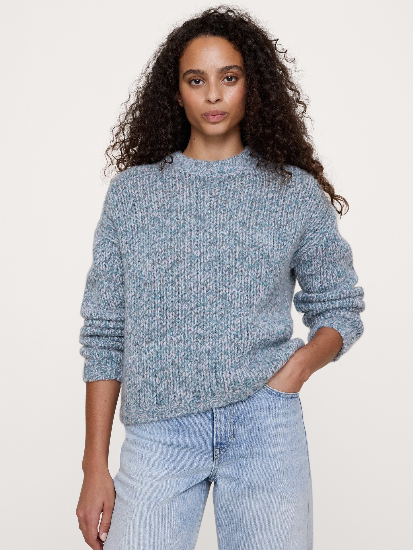 Image number 1 showing, Merino-Cashmere Crew-Neck Sweater
