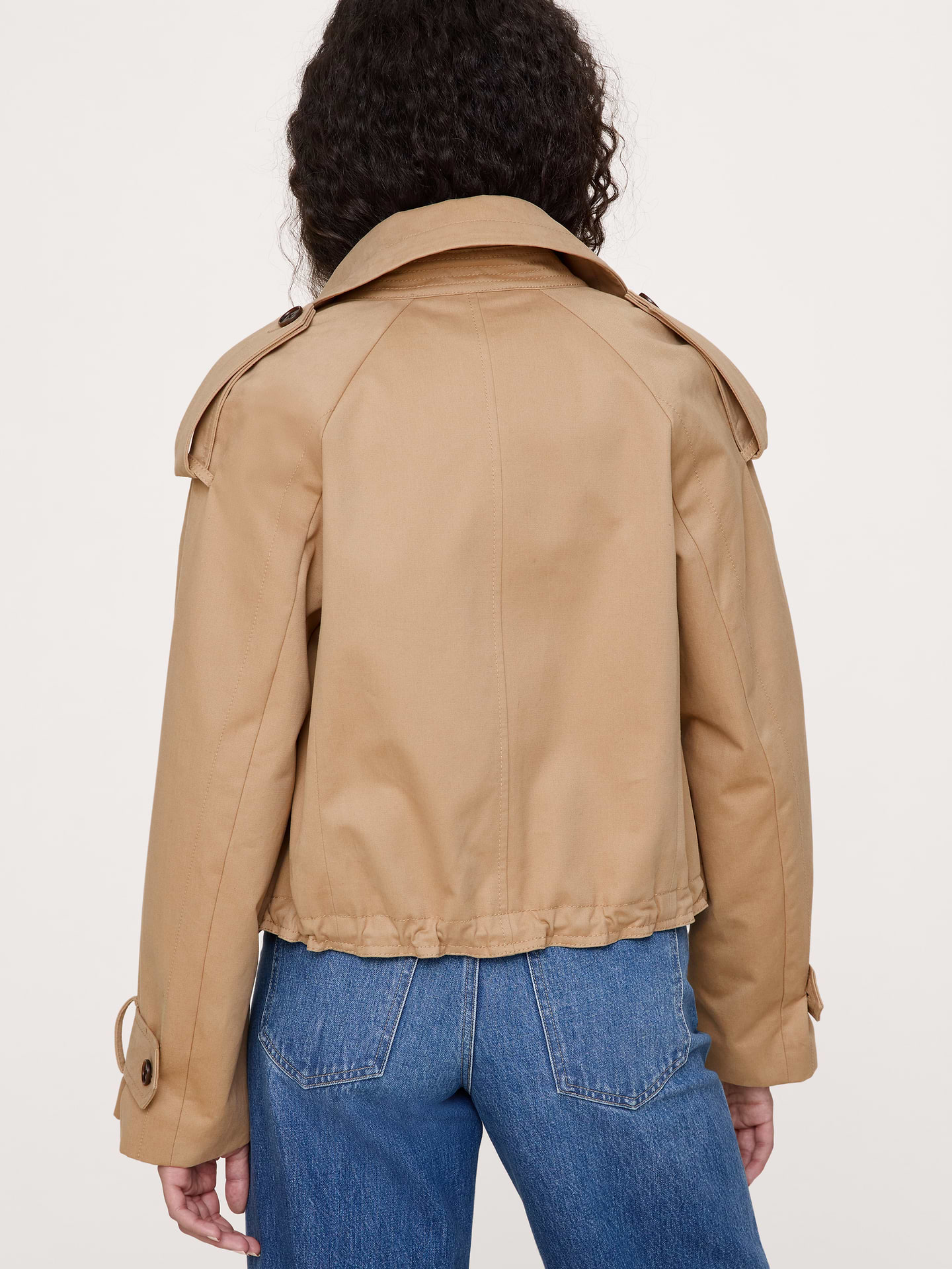 Image number 3 showing, Cropped Cotton Twill Trench Coat
