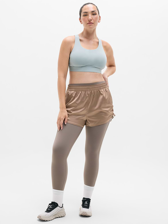 Featherweight Satin Ruched Run Short