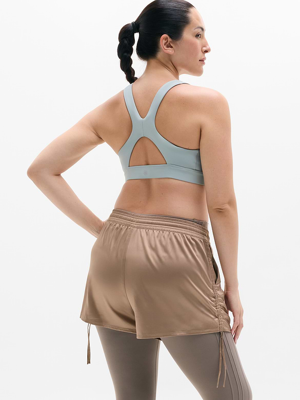 Featherweight Satin Ruched Run Short