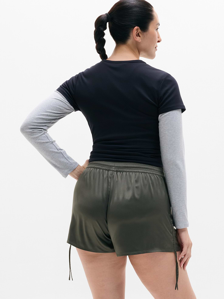 Image number 5 showing, Featherweight Satin Ruched Run Short