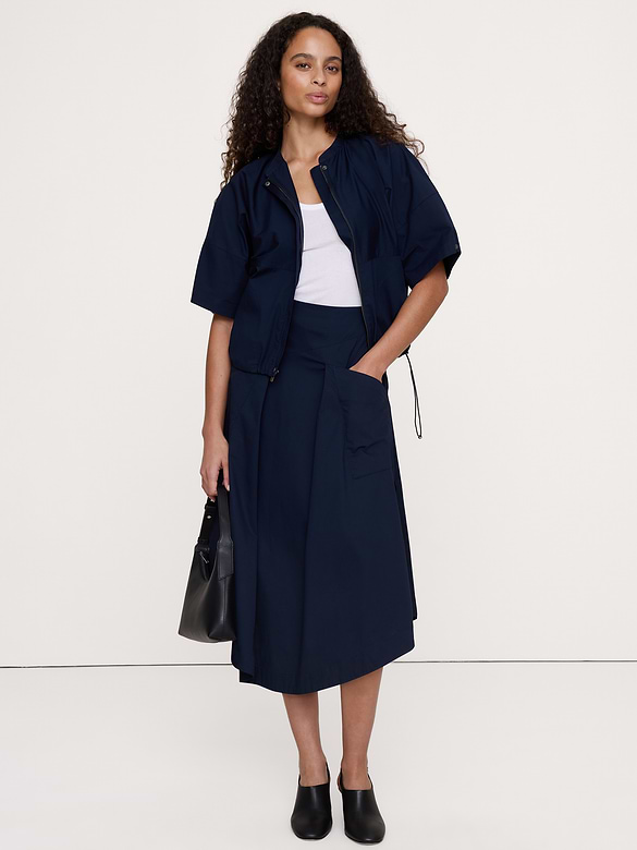 Stretch-Cotton Puff-Sleeve Top