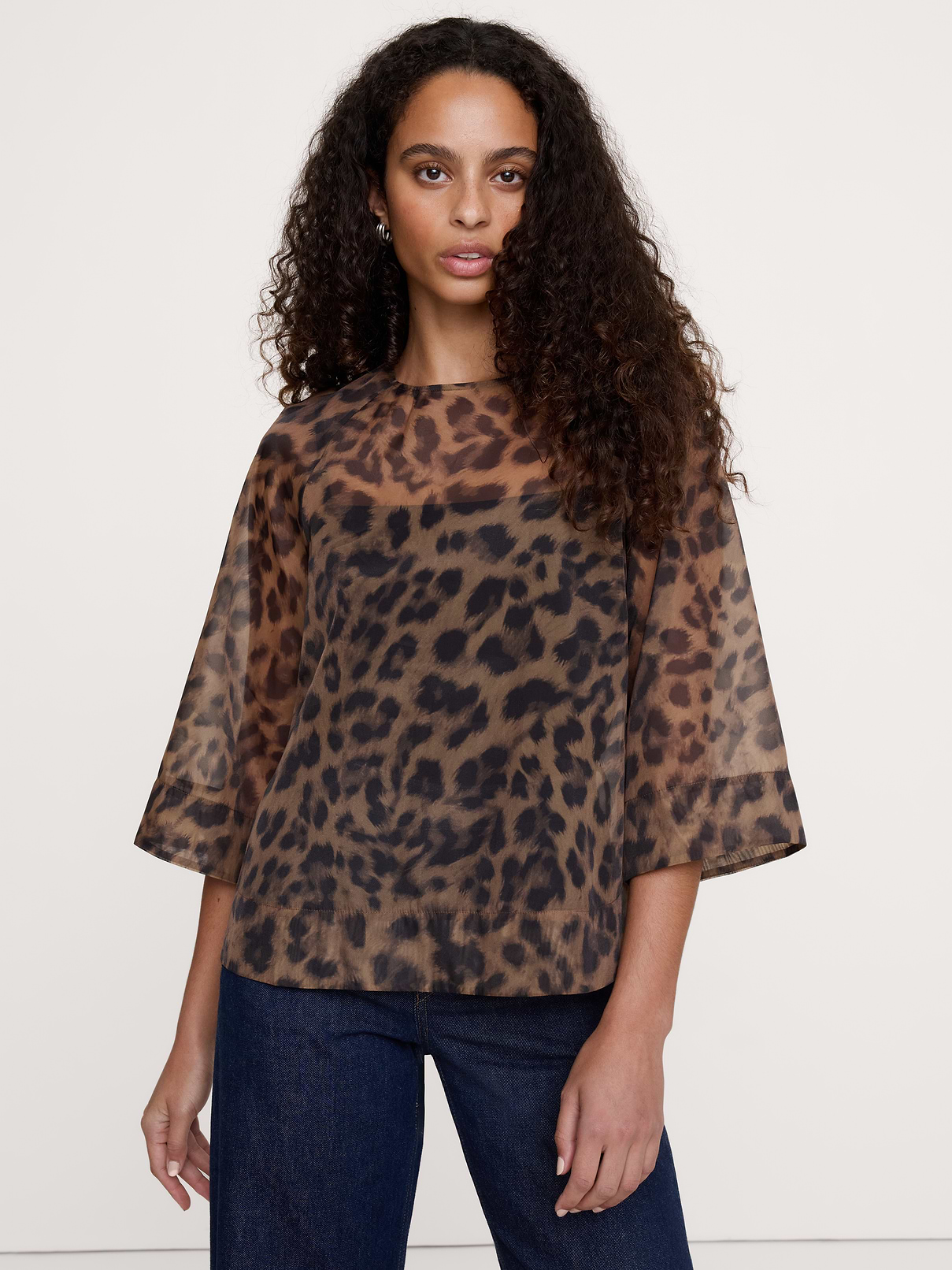 Image 3 of 4, Organza Peplum Top