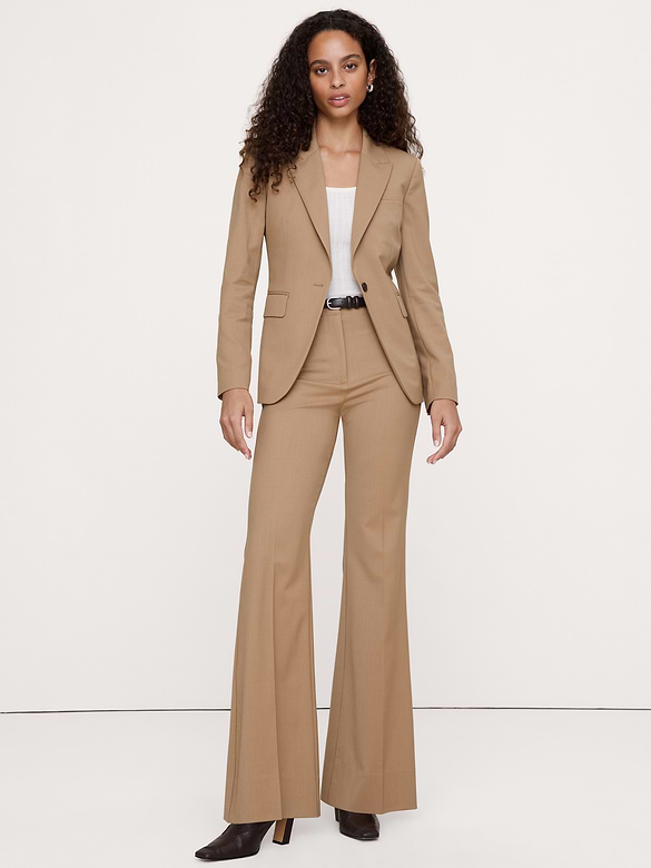 Ultra High-Rise Flare Italian Lightweight Wool Pant