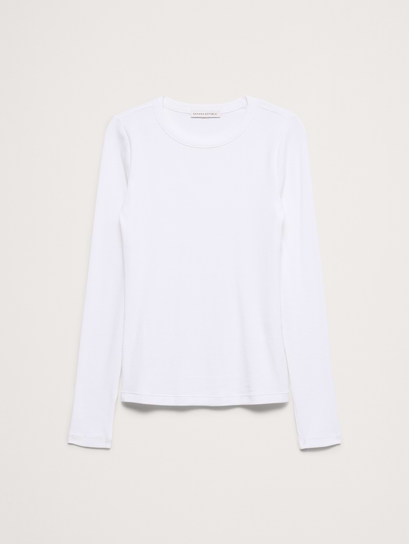 Ribbed Crew-Neck T-Shirt