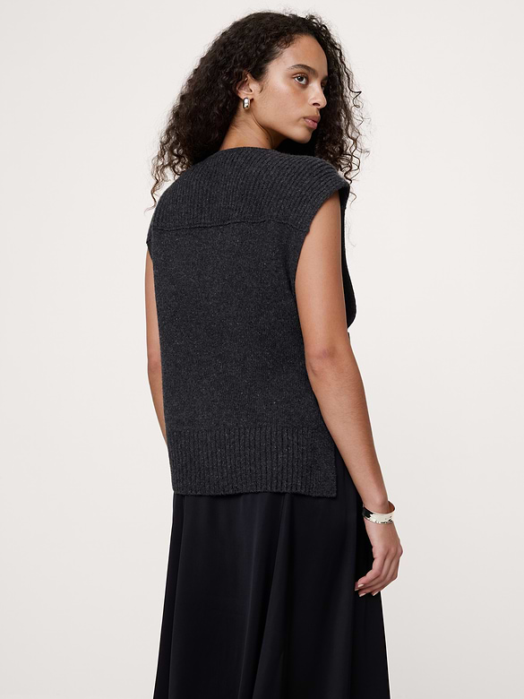 Wool-Cashmere Side-Snap Sweater Vest