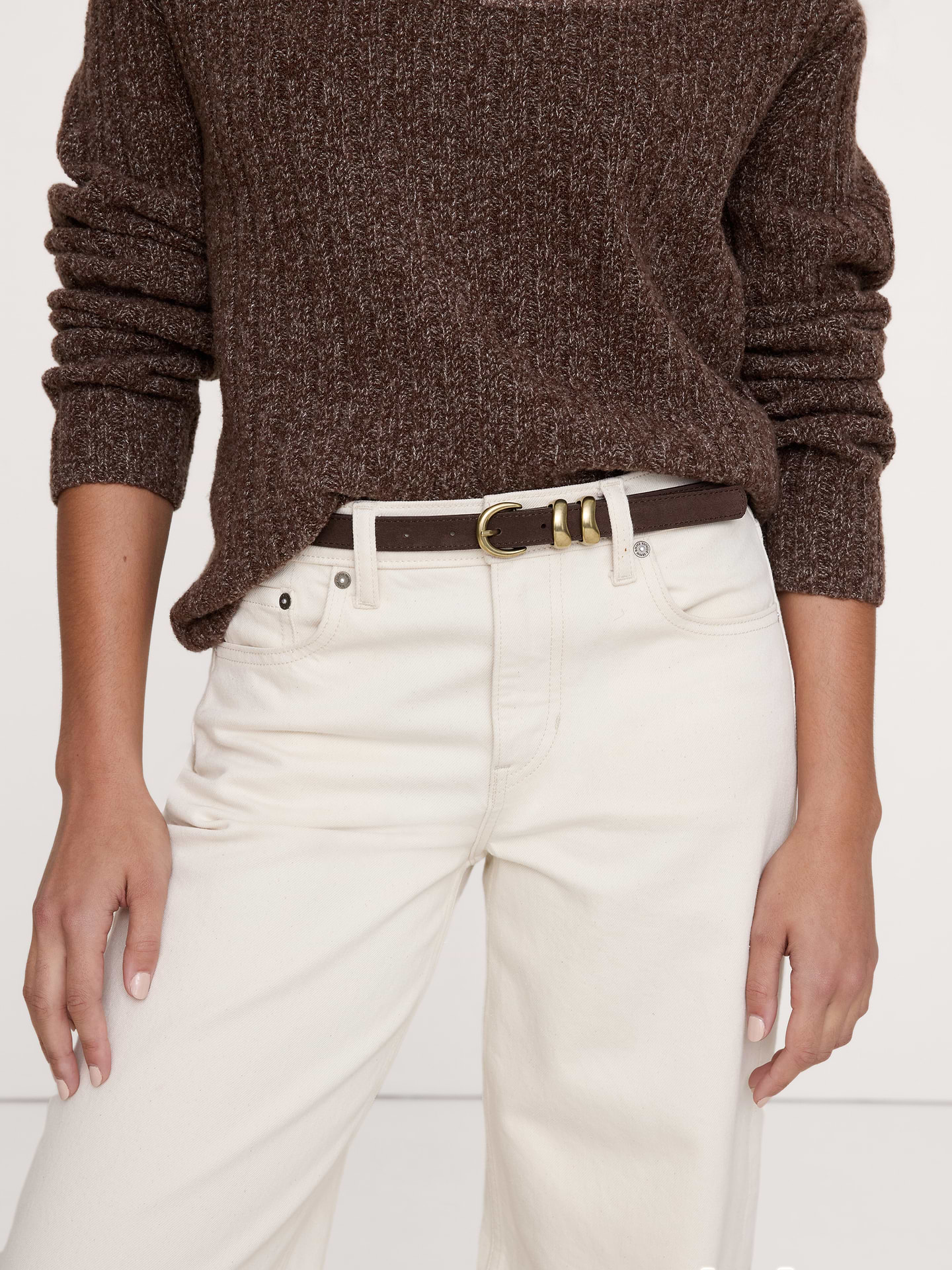 Image number 3 showing, Sculptural Detail Suede Belt