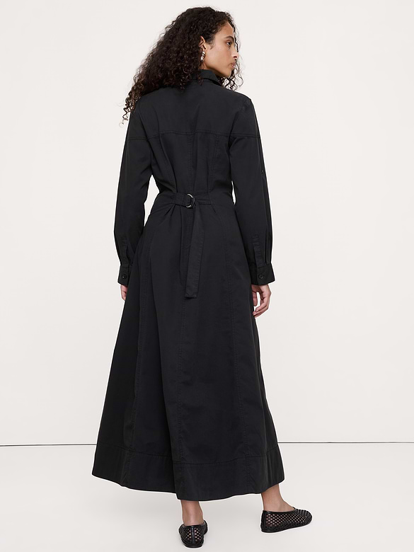 Robe-chemisier à panneaux en sergé de coton