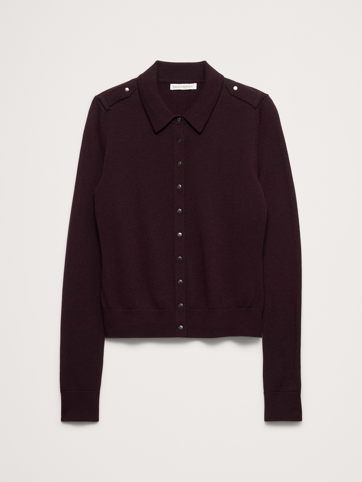L'image numéro 4 présente Cardigan polo en laine mérinos