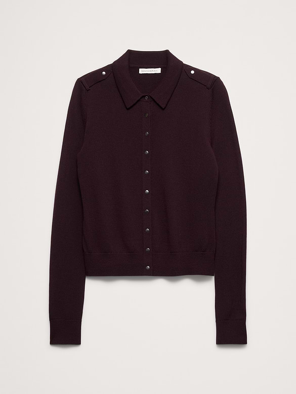 Merino Polo Cardigan Shirt