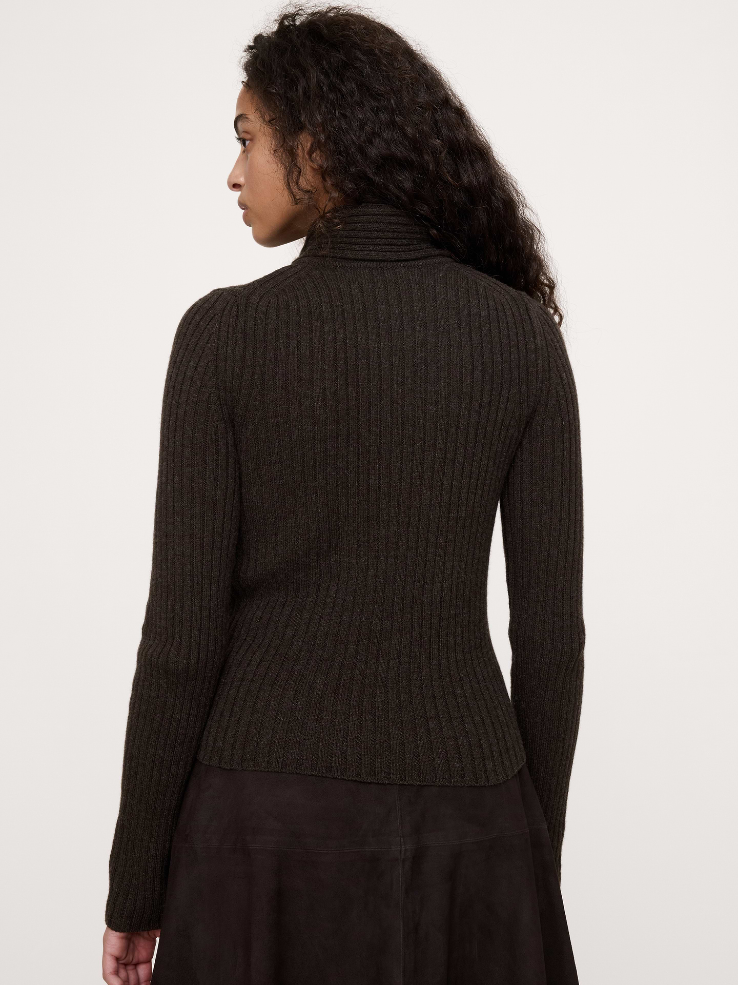 Image 3 of 6, Merino-Cotton Tie-Neck Sweater