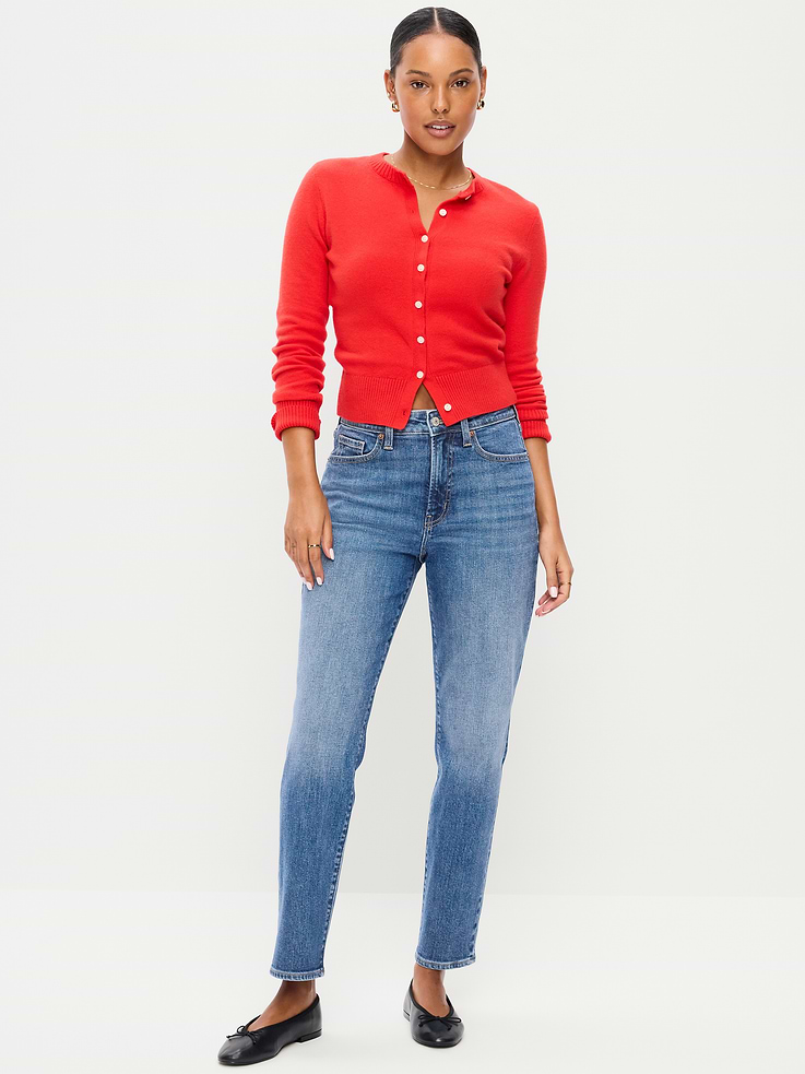 Image number 1 showing, Curvy High-Waisted OG Straight Ankle Jeans