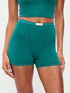 Image number 1 showing, High-Waisted Ribbed Boyshort Briefs -- 3-inch inseam
