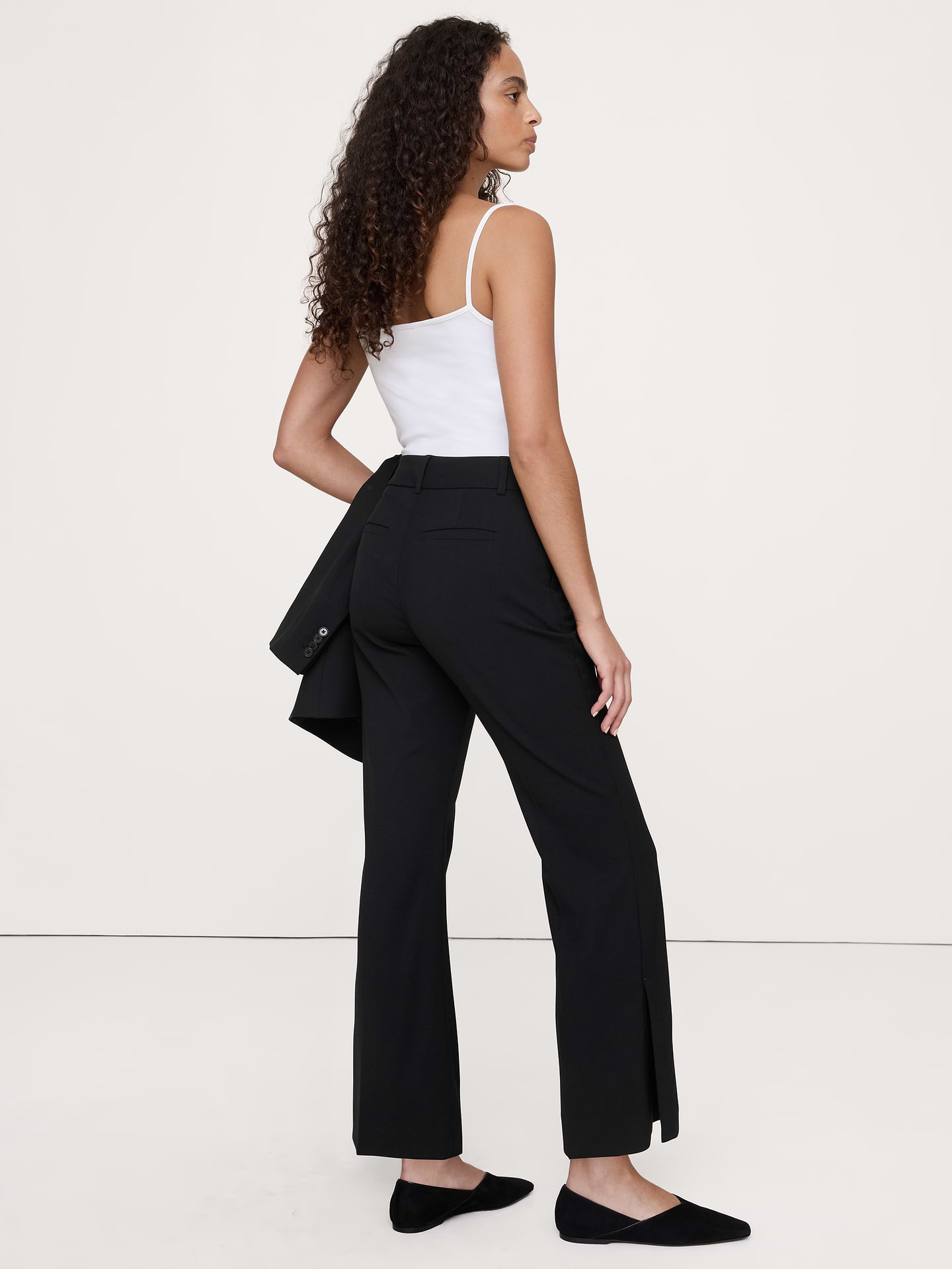 Image number 3 showing, High-Rise Flare Italian Lightweight Wool Pant