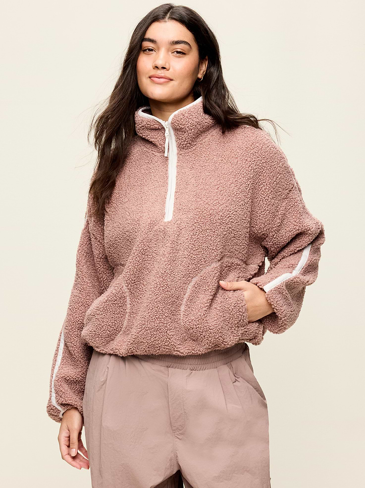 Image number 5 showing, Loose Sherpa Quarter-Zip Pullover