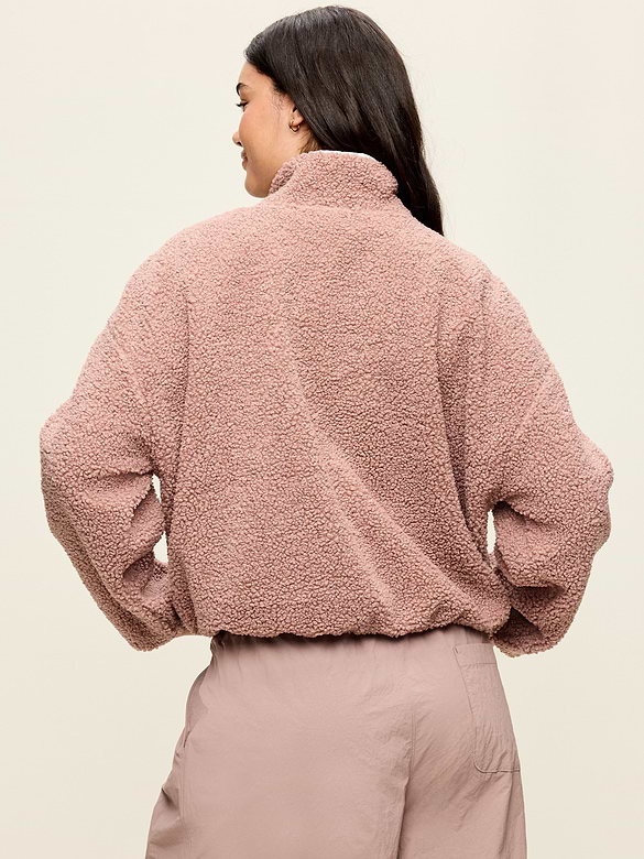 Loose Sherpa Quarter-Zip Pullover