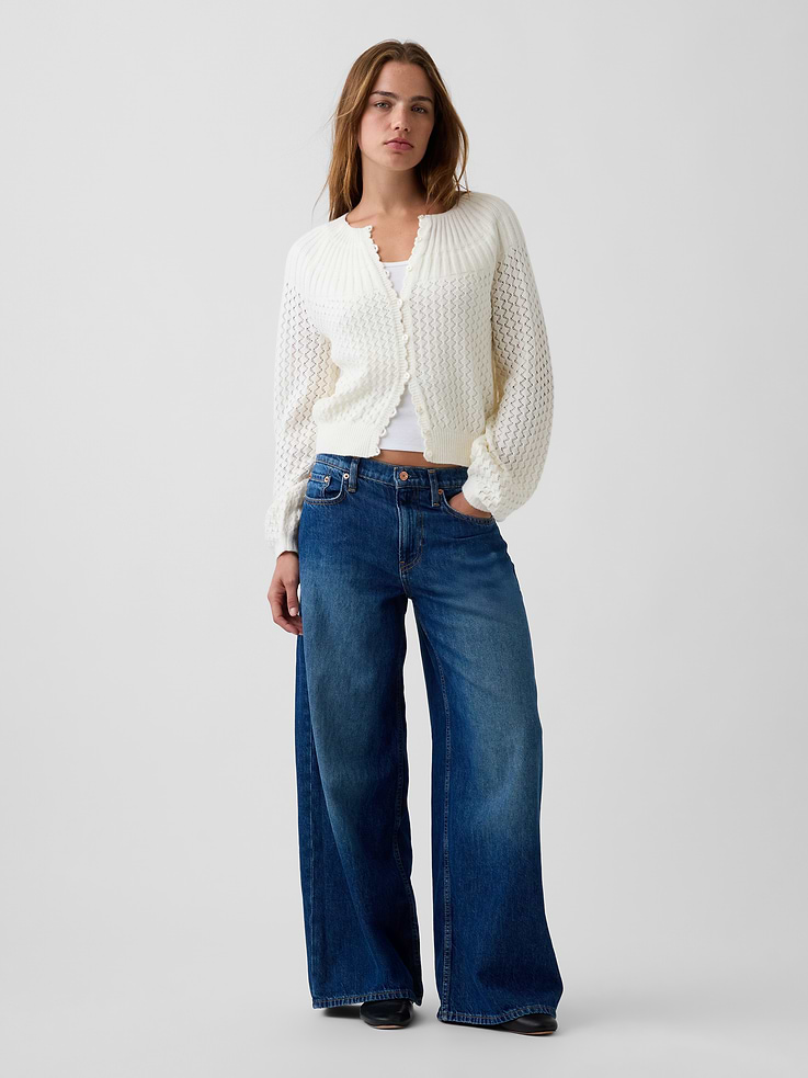 Image number 2 showing, CashSoft Mix-Stitch Crop Cardigan Sweater