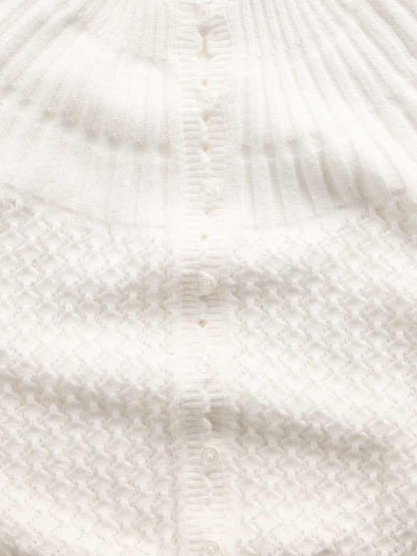 CashSoft Mix-Stitch Crop Cardigan Sweater