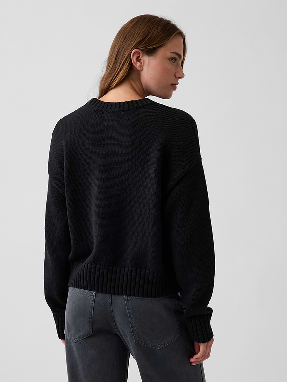 100% Cotton Oversized Crop Sweater