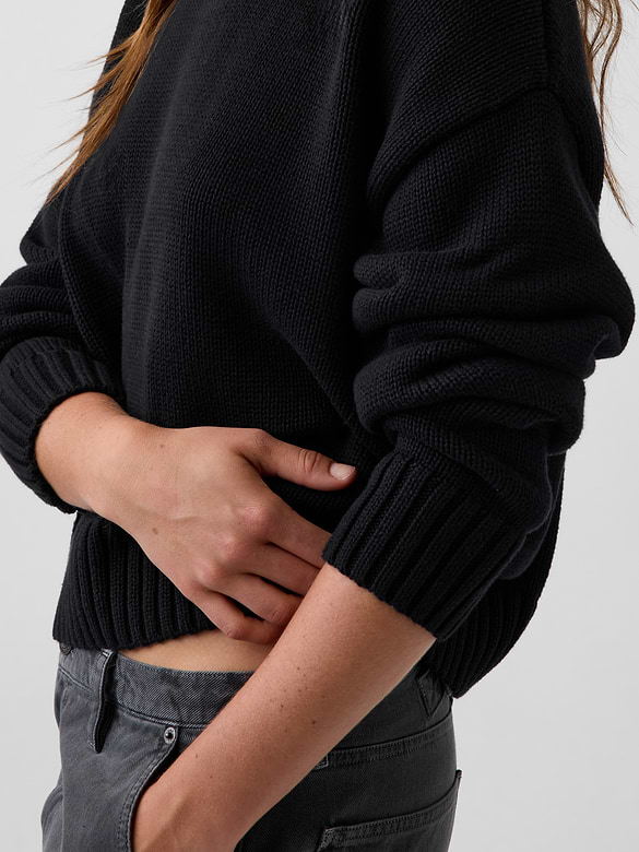 100% Cotton Oversized Crop Sweater